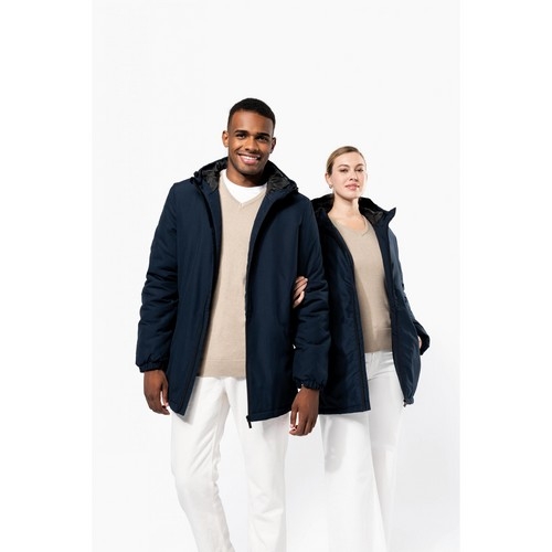 Gerecyclede parka met capuchon unisex navy,xs