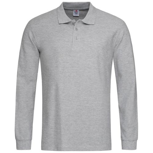 Stedman polo longsleeve grey heather,2xl