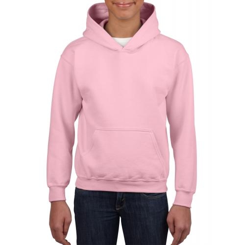 Gildan sweater met capuchon kids lichtroze,l