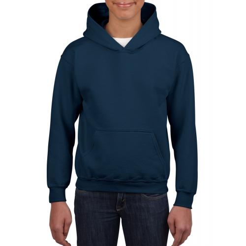 Gildan sweater met capuchon kids navy,l