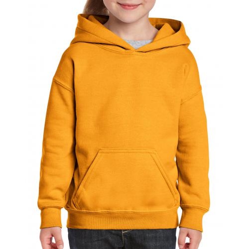 Gildan sweater met capuchon kids goud,l