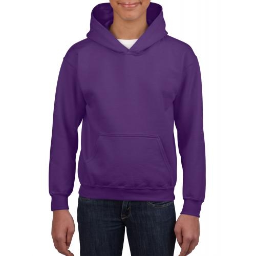 Gildan sweater met capuchon kids paars,l