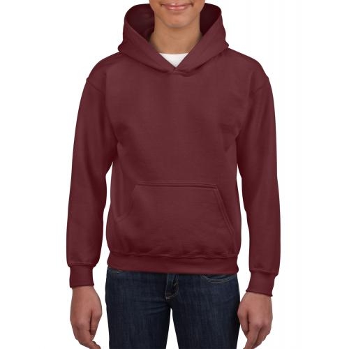 Gildan sweater met capuchon kids maroon,l