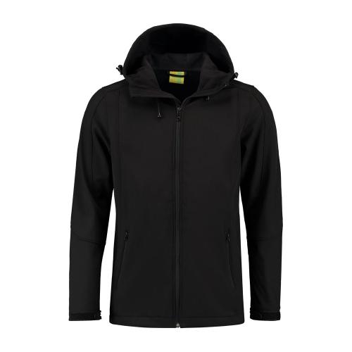 L&S Jacket Hooded Softshell  for him zwart,l