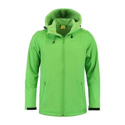 L&S Jacket Hooded Softshell for him lime,l L&S Jacket Hooded Softshell for him lime,l