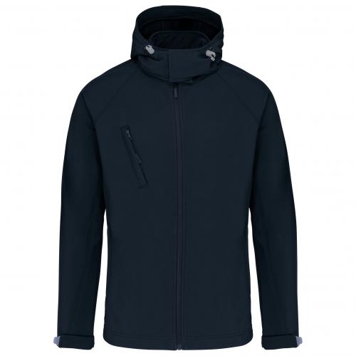 Kariban heren softshell jas met capuchon navy,3xl