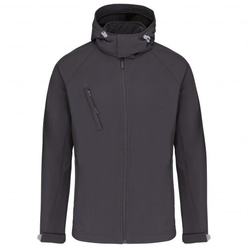 Kariban heren softshell jas met capuchon titanium,3xl