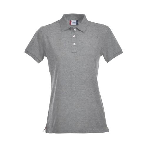 Premium dames polo grijsmelange,l