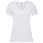 T-shirt Classic-V Woman wit,2xl