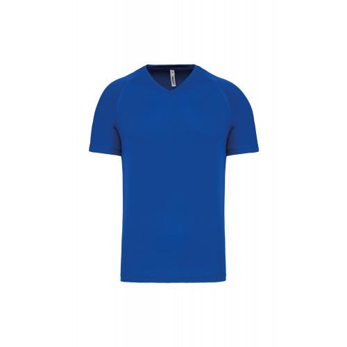 Heren sport T-shirt V-hals sporty royal blue,3xl