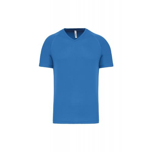 Heren sport T-shirt V-hals aqua blue,3xl