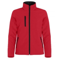 Gewatteerde softshell jas dames rood,2xl