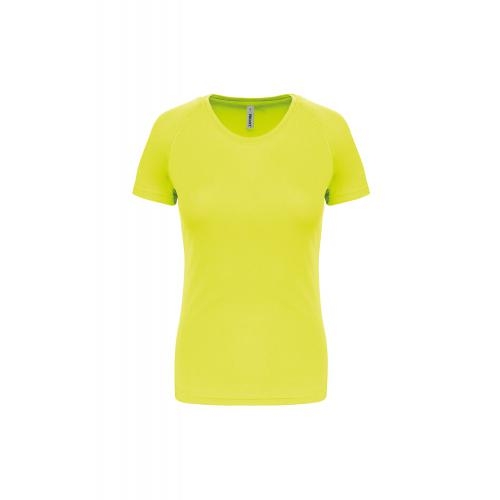 Functioneel damessportshirt fluorgeel,l