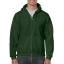 Gildan hooded zip sweater forest green,l