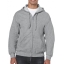 Gildan hooded zip sweater sport grey,l