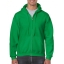 Gildan hooded zip sweater irish green,l
