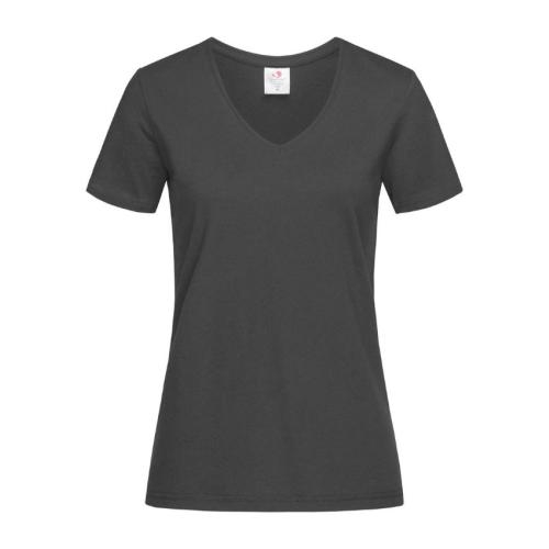 T-shirt Classic-V Woman donkergrijs,2xl