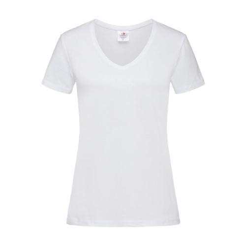 T-shirt Classic-V Woman wit,l