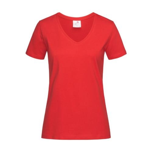 T-shirt Classic-V Woman scarlet red,l