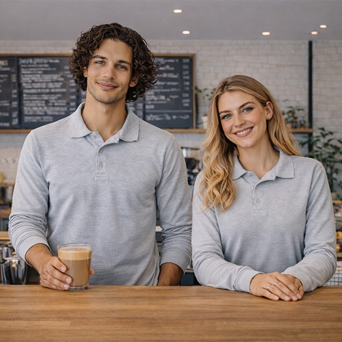 Stedman polo longsleeve grey heather,l