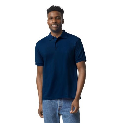 Gilden dryblend adult jersey polo navy,l