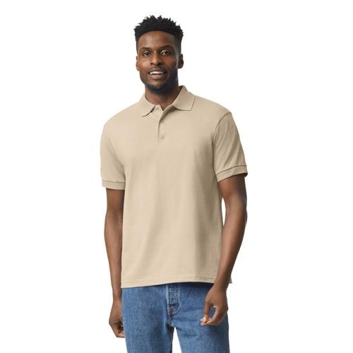 Gilden dryblend adult jersey polo sand,l