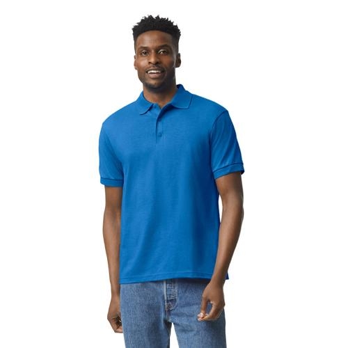 Gilden dryblend adult jersey polo royal blue,l