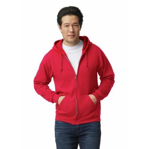 Gildan hooded zip sweater rood,l