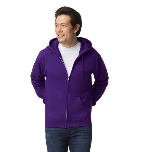 Gildan hooded zip sweater paars,l