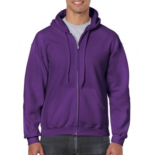 Gildan hooded zip sweater paars,l