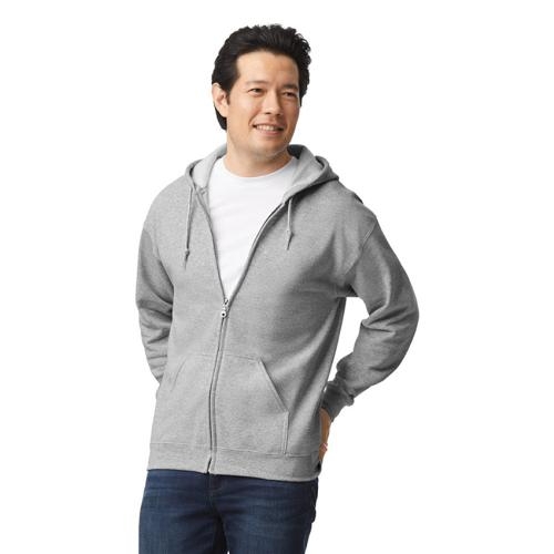 Gildan hooded zip sweater sport grey,l