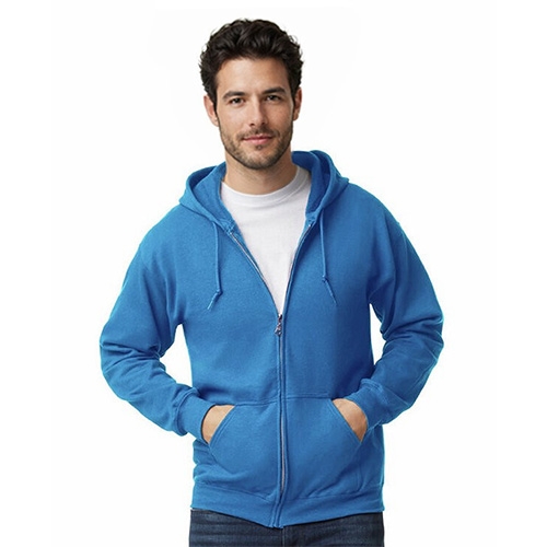 Gildan hooded zip sweater royal blue,l