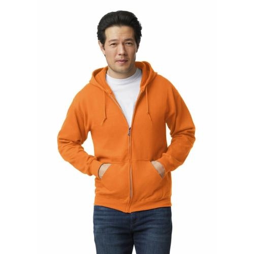 Gildan hooded zip sweater safety orange,l