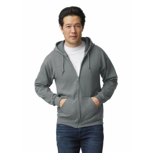 Gildan hooded zip sweater graphite heather,l