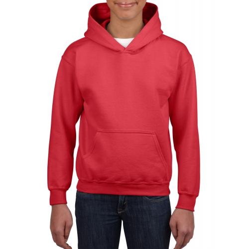 Gildan sweater met capuchon kids rood,l