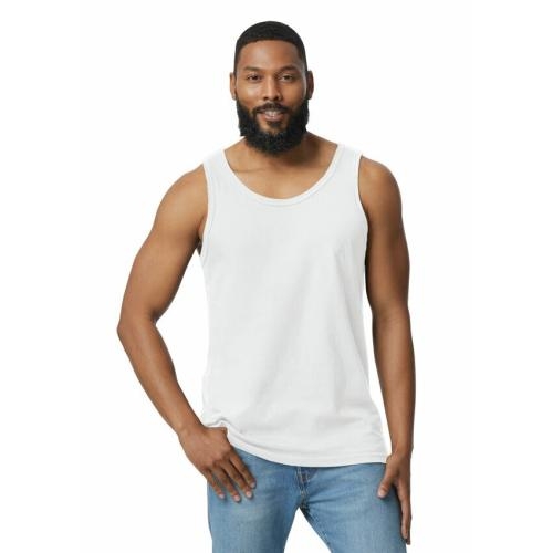Gildan heren tanktop softstyle wit,l