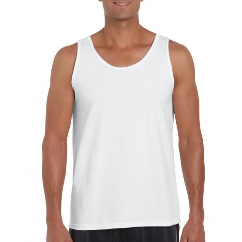 Gildan heren tanktop softstyle wit,l Gildan heren tanktop softstyle wit,l