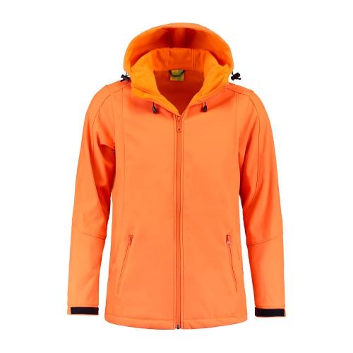 L&S Jacket Hooded Softshell  for him oranje,l