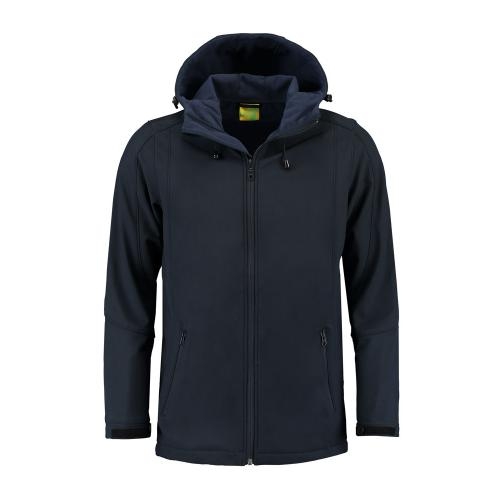 L&S Jacket Hooded Softshell  for him dark navy,l