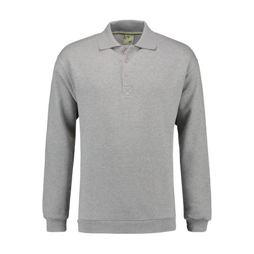 Lemon & Soda unisex polosweater grey heather,l