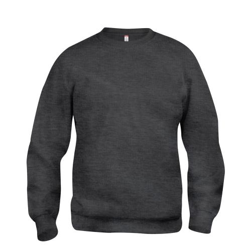 Clique Basic roundneck unisex antraciet melange,l