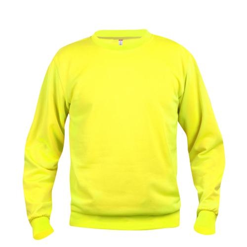 Clique Basic roundneck unisex signaalgeel,l