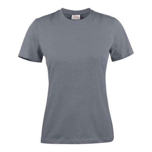 Modern licht dames T-shirt staalgrijs,l