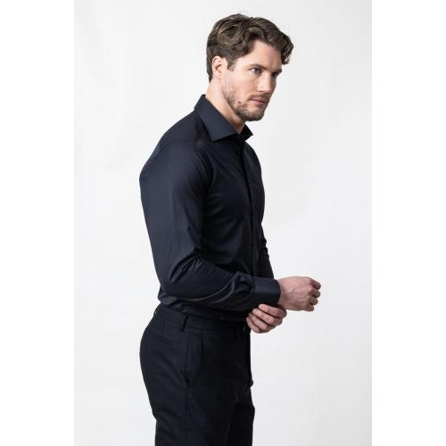 GB01 twill overhemd regular heren zwart,3xl