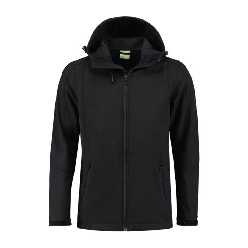 L&S Jacket Hooded Softshell  for him donkergrijs,l