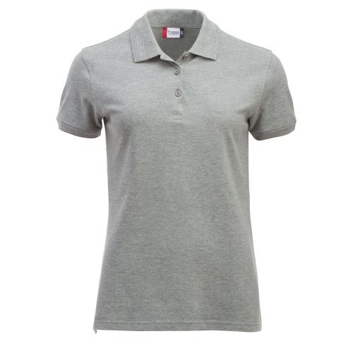 Manhattan dames polo grijsmelange,l