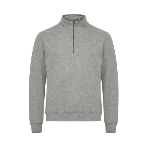 Basic halfzip grijsmelange,l