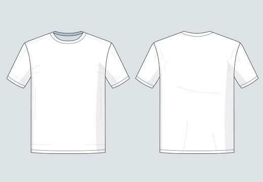voor- en achterzijde van een wit T-shirt